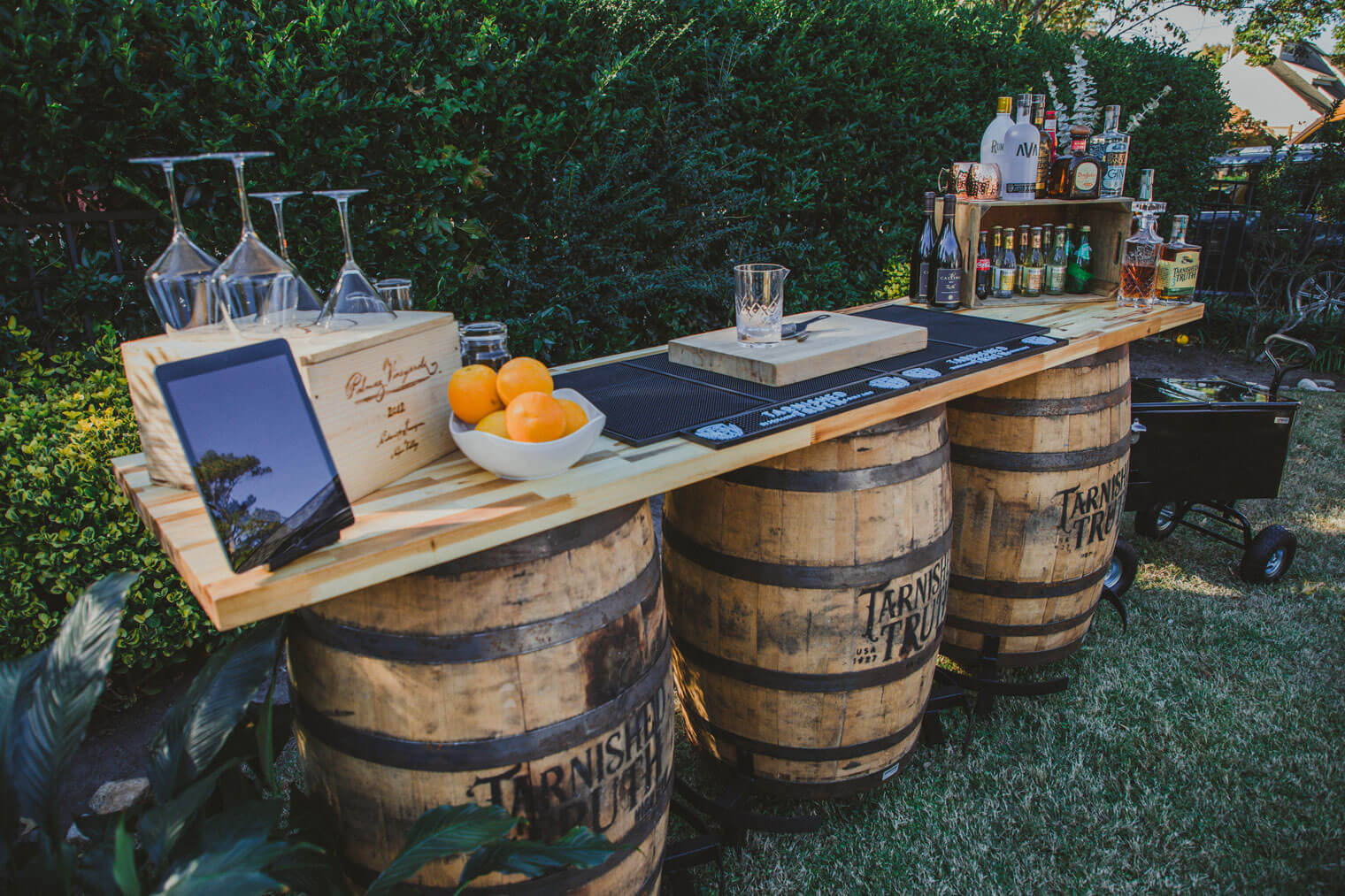 The Triple-Barrel Bar Package - an ideal mobile bar for large parties and events.