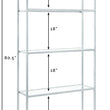 Load image into Gallery viewer, Dimensions diagram for the Gold Shelf: 36 inches wide, 80.5 inches high and 12 inches deep, with four glass shelves.
