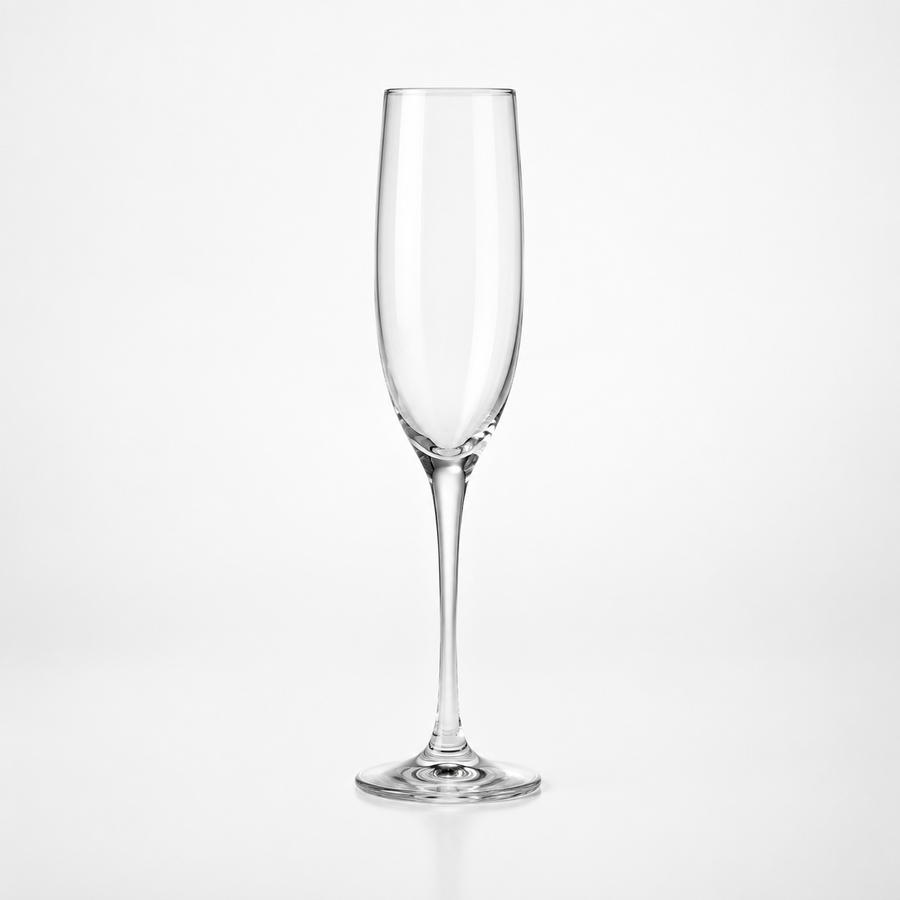 Classico champagne flute rental — tall slender flute on a long stem, for toasts and sparkling wine