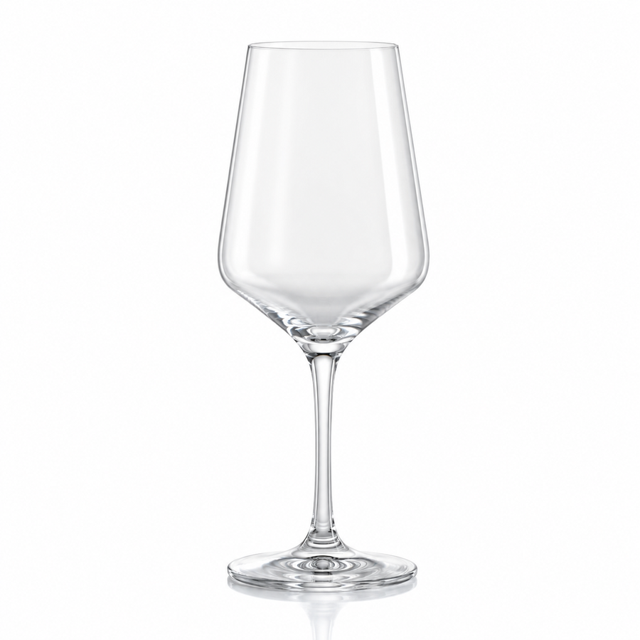 Italiana wine glass rental — tall stemmed glass with an angular tulip bowl, for red or white wine