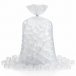 Load image into Gallery viewer, A bag of cubed event ice delivered for bar service, with cubes spilling out at the base.
